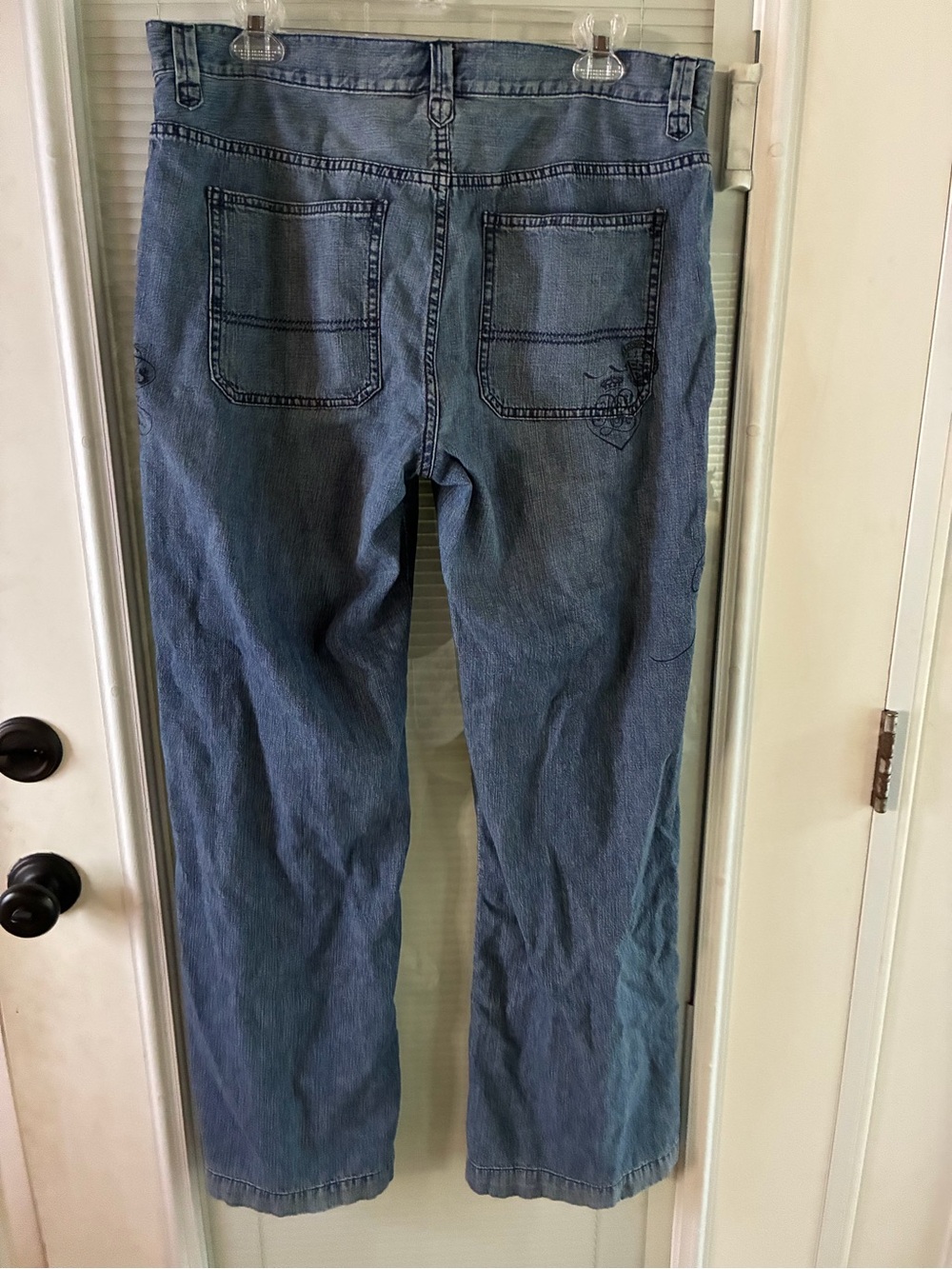 Lauren Ralph Lauren Blue Wide-Leg Jeans with Embroidery - Picture 2 of 4